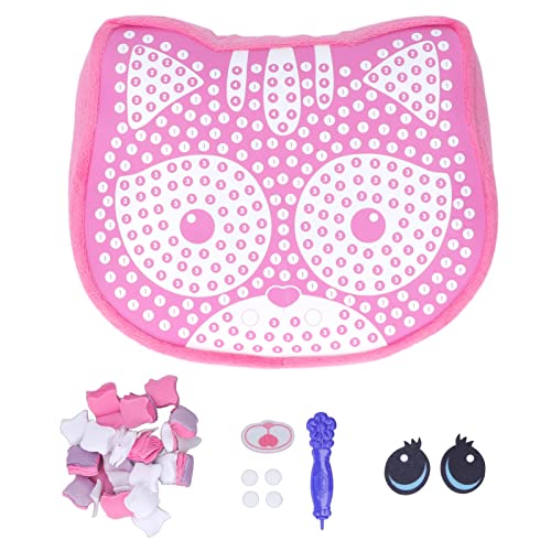 HappyFit Plüsch-Handwerk, DIY-Tierkissen, sicher, zuverlässig, helle Farben, viel Spaß, Dekompressions-Tierkissen, Spielzeug für Kinder (Rosa Katze 33988) von HappyFit