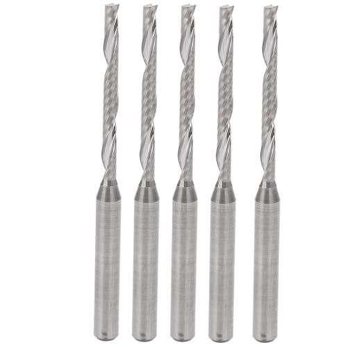 Happyfit 5pcs Wolfram Stahl Spiralrouter Bit Holzschnitzmahlen Cutter 3,175 x 2 x 22 x 45 mm von HappyFit