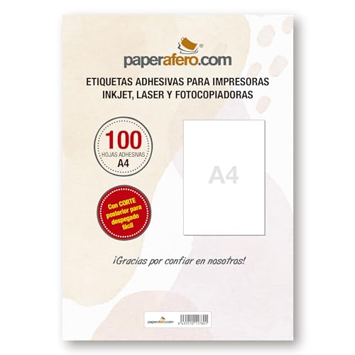 Etiketten Selbstklebend Bedruckbar A4 Paperafero | 100 adressetiketten selbstklebend A4 | Aufkleber zum beschriften | Aufkleber Selbst gestalten von HappyMots