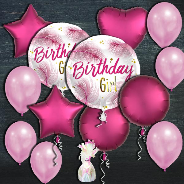 Ballongas-Set "Birthday Girl", 30er Heliumflasche + Ballons von Geburtstagsfee