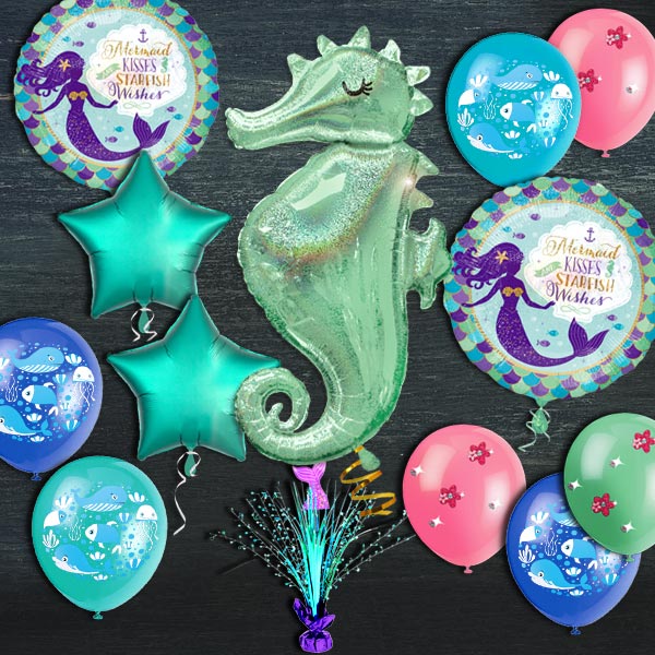 Ballongas-Set "Meerjungfrau" 50er Heliumgas + Schöne Ballons von Geburtstagsfee