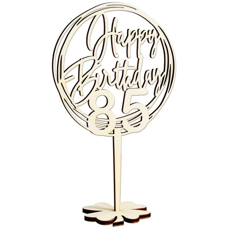 Cake Topper, Geflecht, Holz, 20cm x 12,5cm Geburtstagszahlen: 85 von Happygoods GmbH