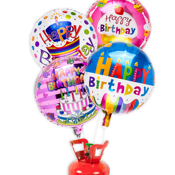 Heliumballon-Set "Happy Birthday", 5-teilig von Geburtstagsfee