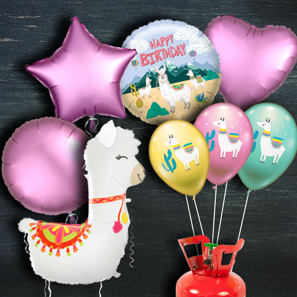 Heliumballon-Set "Lama", 12-teilig von Geburtstagsfee
