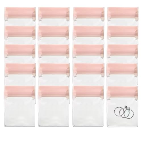 Happyupcity 20 Stück 6,1 x 7,6 cm rosa PVC-Schmuck-Aufbewahrungstasche, transparent, Reise-Schmuck-Organizer, transparente Verschlusstaschen, Ringe, Ohrringe, Verpackung, Aufbewahrungstasche von Happyupcity