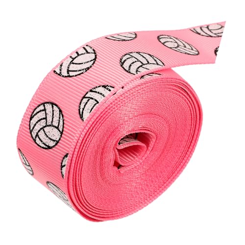 Happyyami 1 Rolle Volleyballband seidenband Ribbon Turnierdekoration geschenksband schleifenband pink Blumenverpackungsband bedrucktes Band Partybänder geschenkband Polyester Rosa von Happyyami