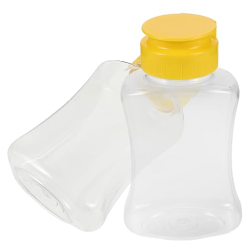 Happyyami 1 Satz Honig Flasche Gewürzflasche Wabenständer Honig Unter Rühren Mit Einem Ausgehöhlten Löffel Mini-ketchup-flaschen Durchsichtiger Honigbehälter Bienenbecher Transparent Plastik von Happyyami