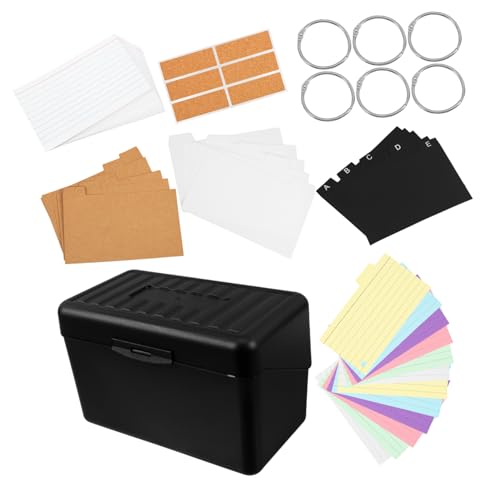 Happyyami 1 Satz Karteikartenhalter-Set Karteikarten-Organizer-Etui Karteikartenspeicher Karteikartenhalter aus Kunststoff Notizkartenhalter Kartenteiler Plastikpapier Happyyami 1 Satz Karteikartenhalter-Set Karteikarten-Organizer-Etui Karteikartenspeicher Karteikartenhalter aus Kunststoff Notizkartenhalter Kartenteiler Plastikpapier von Happyyami