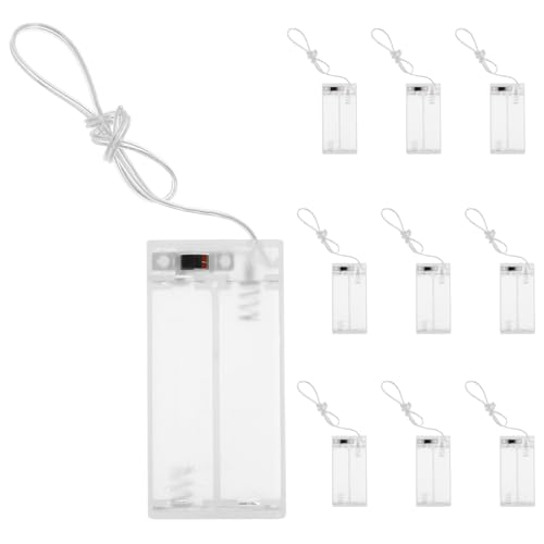 Happyyami 10 Stück Lichterkette Batteriekasten Batteriegehäuse Batteriehalter Aa Batteriegehäuse Abs Transparent von Happyyami