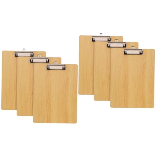 Happyyami 2 Sätze Schreibtafelklammer Aus Holz Dokumentieren Clip Klemmbretter Whiteboard Planke Speicher-zwischenablage Papier Tragbares Klemmbrett Dokumentenklammer Metall 3 Stück * 2 von Happyyami