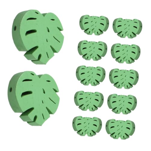 Happyyami 20St Sommer bunte Holzperlen Schmuckherstellung aus Perlen Taillenperlen Blattabstandsperlen bastelzeug bastel materialien Halskette, Blattperlen, Zubehör DIY-Perlen Light Green von Happyyami