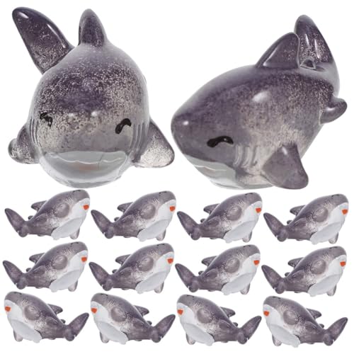 Happyyami 24st Hai-Statue Mini-haifisch-tischdekoration Mini-hai- Mini-hai-skulpturen Hai-Cupcake-Topper Feengradenhai Hai-displayfiguren Feen-graden-Tiere Mini-hai-Figur Grey Harz von Happyyami