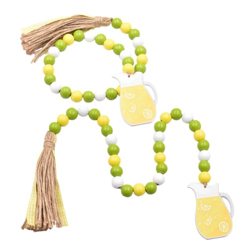 Happyyami 2St Schnur zum Aufhängen von Holzperlen Hochzeitsdekorationen Gardinenbänder Gardinenhaken kerzendeko weihnachtsdekoration Partyzubehör Perlenhandwerk für zu Hause Hanfseil Yellow von Happyyami