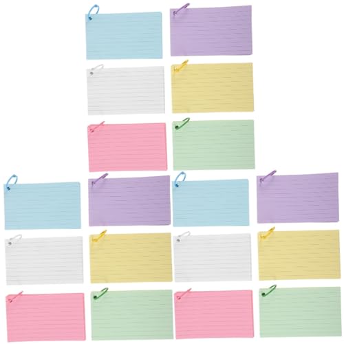 Happyyami 3 Sätze Loseblattbuch Leere Karteikarten Weiße Karten Cue -karten Memokarten Kommunikationskarten Lernkarten Leere Kartenumschläge Blinken Aufkleber Monitor Revision Papier von Happyyami