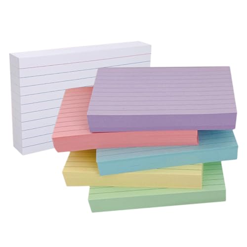 Happyyami 300 Linierte Karteikarten, Leere Notizblöcke, Lernkarten, Bunte Notizkarten Aus Papier Für Lehrer, Planen, Schreiben, Organisieren Von Notizen Und Prüfungsvorbereitung Happyyami 300 Linierte Karteikarten, Leere Notizblöcke, Lernkarten, Bunte Notizkarten Aus Papier Für Lehrer, Planen, Schreiben, Organisieren Von Notizen Und Prüfungsvorbereitung von Happyyami