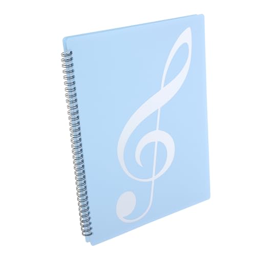 Happyyami Notenordner Musikordner Mit Seiten Blauer Binder Mit Silbernen Noten Dokumentenmappe Für Musikblätter Für Musiker Und Schüler von Happyyami