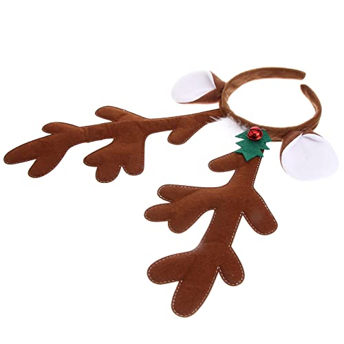 Happyyami Rentier-Geweih-Stirnband Weihnachts-Hirsch-Elch-Stirnbänder Feiertags-Fotokabinen-Requisiten Weihnachtsfeiergeschenke von Happyyami