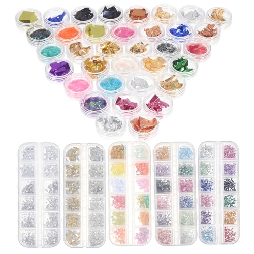 Happyyami Strass Folienpapier Nail Art Dekorationszubehör Farben Kreatives Fingernail Schönheits Zubehör Für Maniküre Und Nagelkunst Selbstklebendes Nageldesign Zubehör von Happyyami