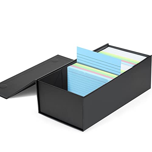 3 x 5 Karteikartenhalter, Karten-Aktenbox, Organizer, für 1200 7,6 x 12,7 cm, Schwarz von Harhana