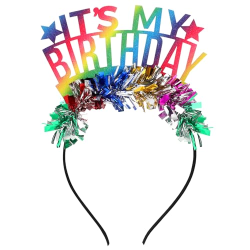 Geburtstag Haarreifen Regenbogen Stirnband Geburtstags Haarreif Prinzessin Regenbogen Geburtstag Tiara Interessant Damen Haarschmuck - IT'S MY BIRTHDAY von Hariendny