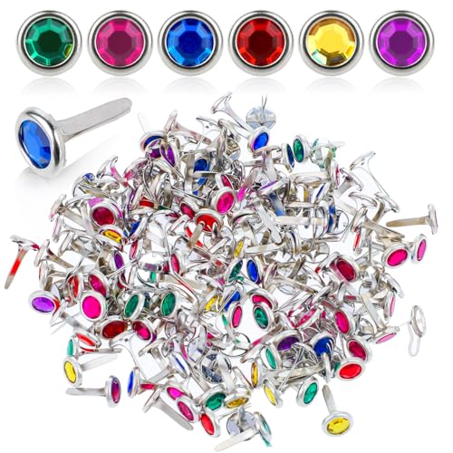 150 Stück Bunte Musterklammern Mini Brads Diamanten Kopf Scrapbooking Brads Metall Rundkopfklammern für Sammelalbum DIY Handwerk Kartenherstellung Handgemachtes Origami von Hariendny