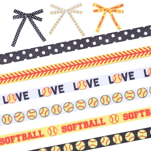 6 Rollen 18 Meter Softball-Bänder, 0,95 cm breit, Sport-Softball-Bänder zum Basteln, gestreiftes Ripsband, Geschenkverpackung, Bastelband für Geschenkverpackungen, Heim-Mottoparty-Dekoration 6 Rollen 18 Meter Softball-Bänder, 0,95 cm breit, Sport-Softball-Bänder zum Basteln, gestreiftes Ripsband, Geschenkverpackung, Bastelband für Geschenkverpackungen, Heim-Mottoparty-Dekoration von Hariendny