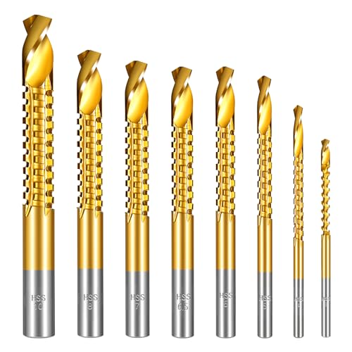 8 Stück Metallbohrer Set, 3-10 mm Titan-beschichteter HSS Bohrersatz, Spiralbohrer Sechskantschaft Bohrer Sets, Sechskantschaft Schnellbohrkronen für Metall Holz und Kunststoff von Hariendny