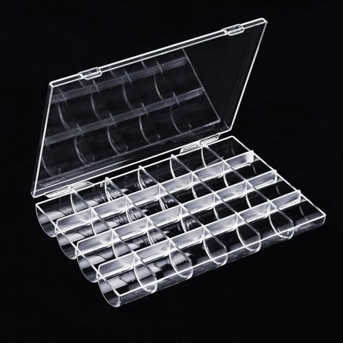 Hariendny Aufbewahrungsbox Mit 24 FäCher, Durchsichtige Kunststoff Organizer Box, Perlen Aufbewahrungsbox, 24 Grids Clear Plastic Organizer Box, Jewelry Sortierboxen, Ohrring Aufbewahrungsbehälter von Hariendny