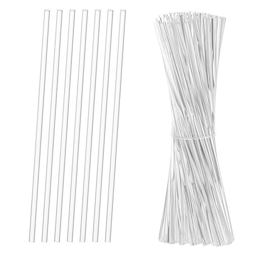 Hariendny 100 Stück 15 cm Acryl Lutscher Sticks Acryl Cake Pop Stiele Wiederverwendbar Bonbon Sticks Transparent Cakepop Stiel für Lutscher Schokolade Süßigkeiten Dessert Cupcake Toppers von Hariendny