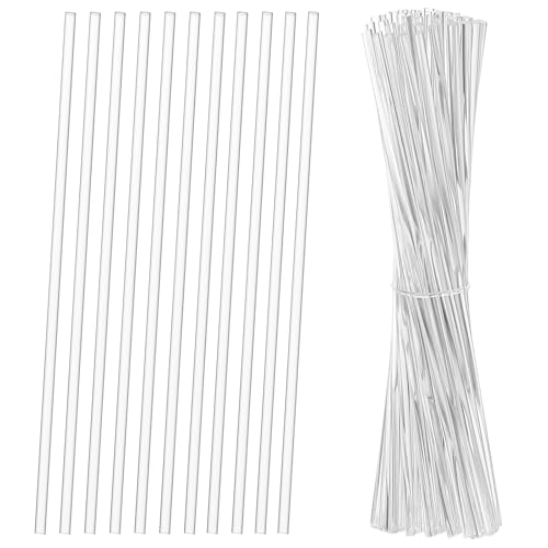 Hariendny 100 Stück 20 cm Acryl Lutscher Sticks Acryl Cake Pop Stiele Wiederverwendbar Bonbon Sticks Transparent Cakepop Stiel für Lutscher Schokolade Süßigkeiten Dessert Cupcake Toppers von Hariendny