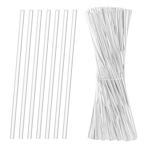 Hariendny 100 Stück Acryl Lutscher Sticks Acryl Cake Pop Stiele Wiederverwendbar Bonbon Sticks Transparent Cakepop Stiel für Lutscher Schokolade Süßigkeiten Dessert Cupcake Toppers (10cm) von Hariendny