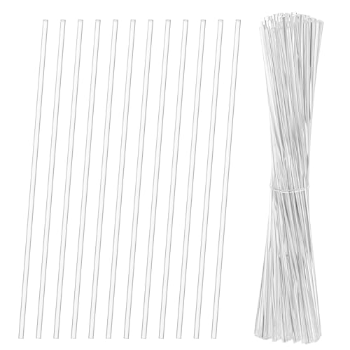 Hariendny 100 Stück Acryl Lutscher Sticks Acryl Cake Pop Stiele Wiederverwendbar Bonbon Sticks Transparent Cakepop Stiel für Lutscher Schokolade Süßigkeiten Dessert Cupcake Toppers (25cm) von Hariendny