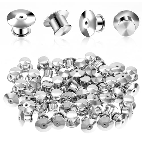 Verschlussstifte 20 Stück Silber Pin-Rückseite Messing Pin Keepers Rücken Lock für Schmuck Brosche, Abzeichen, Namensschild von Hariendny