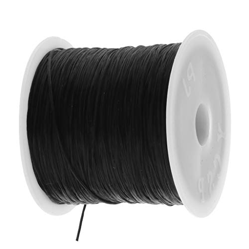 Harilla 1 Rolle Elastic Cord Stretchy String Thread 50 Meter für - Schwarz, 0,5 mm - Schwarz, 0,5 mm von Harilla