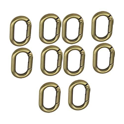 Harilla 10 Stück Frühling Oval Ringe Karabiner 25mm Oval Ring Metall DIY Feder Schlüsselanhänger Schnalle Karabinerhaken für die, Bronze von Harilla