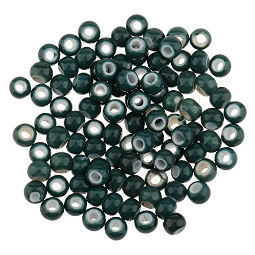 Harilla 100pcs 6mm Keramik Lose Perlen Charms für DIY Schmuckherstellung, Cyan von Harilla