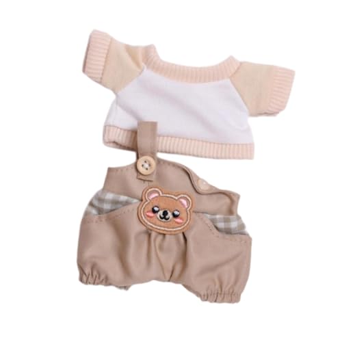 Harilla 15cm 17cm Plüsch Puppenkleidung,Puppen Overall Set,Plüsch Puppenzubehör,Anziehsachen,Kostüme Kuscheltiere Kleidung Stylisch, Khaki von Harilla