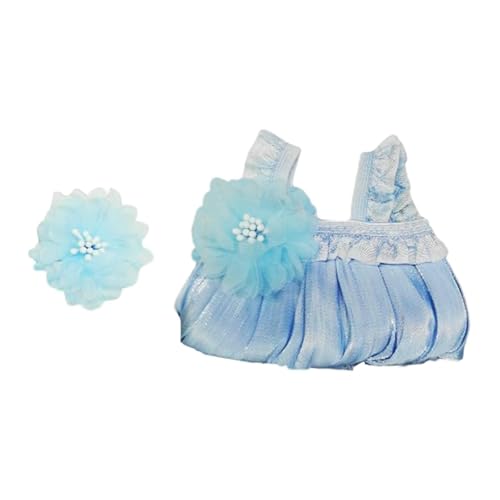 Harilla 2X Modepuppen Kleid und Haarnadel Outfits Zubehör, Miniatur-Kleidung für 15-17cm Mädchen Puppen Kinder Geschenke, Blau von Harilla