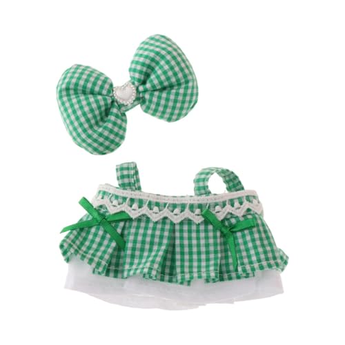 Harilla 2X Modepuppen Kleid und Haarnadel Outfits Zubehör, Miniatur-Kleidung für 15-17cm Mädchen Puppen Kinder Geschenke, GrÜn von Harilla