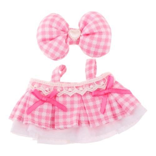 Harilla 2X Modepuppen Kleid und Haarnadel Outfits Zubehör, Miniatur-Kleidung für 15-17cm Mädchen Puppen Kinder Geschenke, Rosa von Harilla