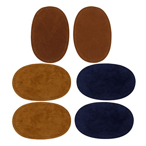 Harilla 3 Paare Nähen auf Oval Ellenbogen Knie Patches Jeans Repair Craft Schwarz Grau Tan - Farbe 5 von Harilla