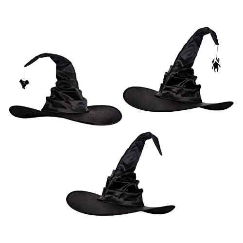 Harilla 3er Set Elegante Schwarze Halloween Damen Hüte Zauberin Accessoires von Harilla