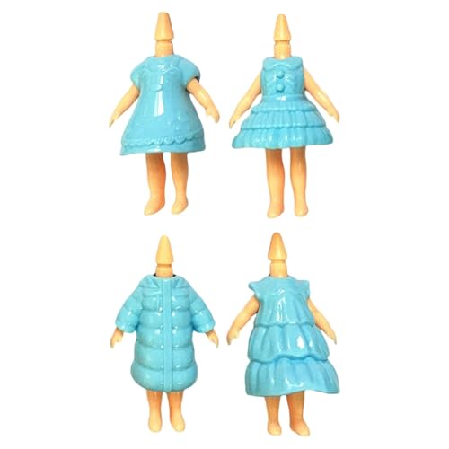 Harilla 4X Mädchen Puppenkleidung, Puppenkopf kompatibles Spielzeugpuppenzubehör, Kleidung Kostüme stilvolle Minipuppe, Hellblau von Harilla