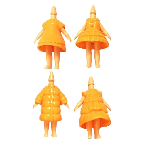 Harilla 4X Mädchen Puppenkleidung, Puppenkopf kompatibles Spielzeugpuppenzubehör, Kleidung Kostüme stilvolle Minipuppe, Orange von Harilla