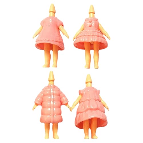 Harilla 4X Mädchen Puppenkleidung, Puppenkopf kompatibles Spielzeugpuppenzubehör, Kleidung Kostüme stilvolle Minipuppe, ROSA von Harilla