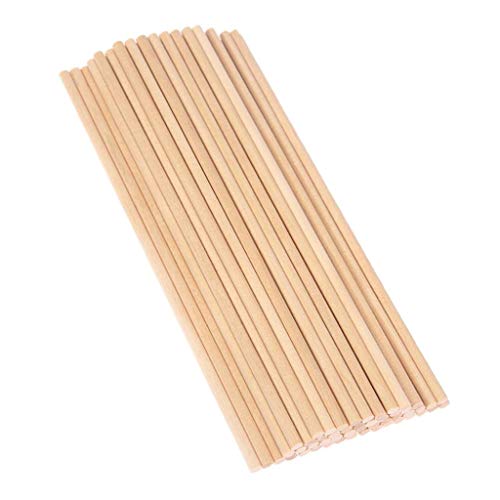 Harilla 50er Pack Balsaholz Holz Bar Stick Holzstab Holzstäbe Rundstab Bastelstäbe Rundstäbe Holz Sticks - Holz, 20x.05cm von Harilla