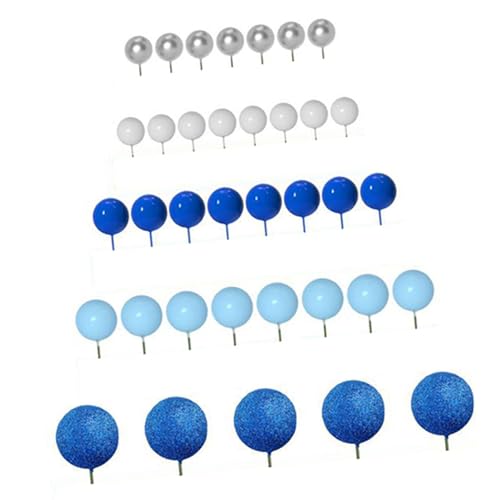 Harilla 50x Kuchen -Top -Ball -Kuchen -Dekorationen, Blau von Harilla