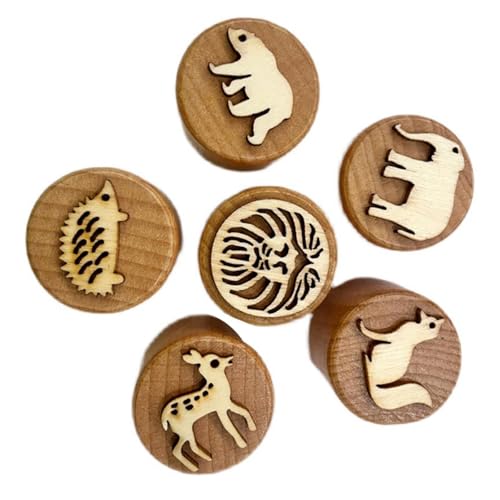 Harilla 6-teiliges Holzstempel-Set, Tonkeramik-Stempel, DIY-Handwerk für Kunst, Kinder, kreatives Geschenk, Scrapbooking, Dekorationen, Lernspielzeug von Harilla