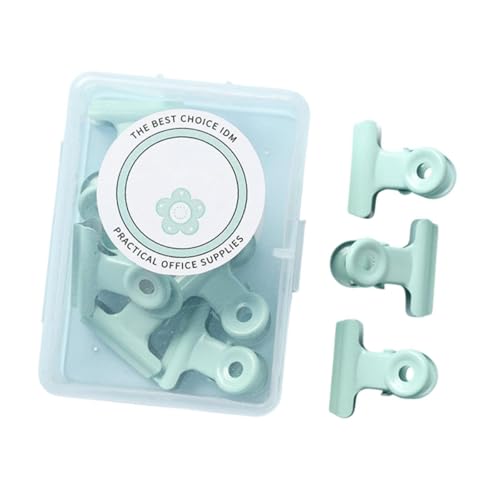 Harilla 8 Stück kleine Bull-Clips, Mini-Metallbinder, Metallscharnier-Clips, Büroklammer, Büroklammer für Dokumente, Taschen, Basteln, Küche, Zuhause, GrÜn von Harilla