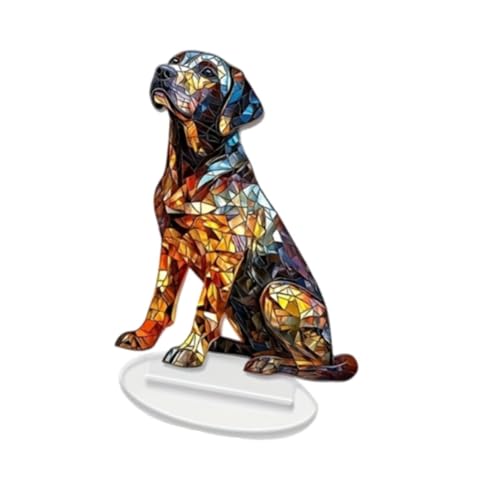 Harilla Acryl Labrador Hund Dekor Tier Dekoration Einzigartige DIY Ornament Desktop Display 2D Flache Zeichen für Display Regal Hause Urlaub von Harilla